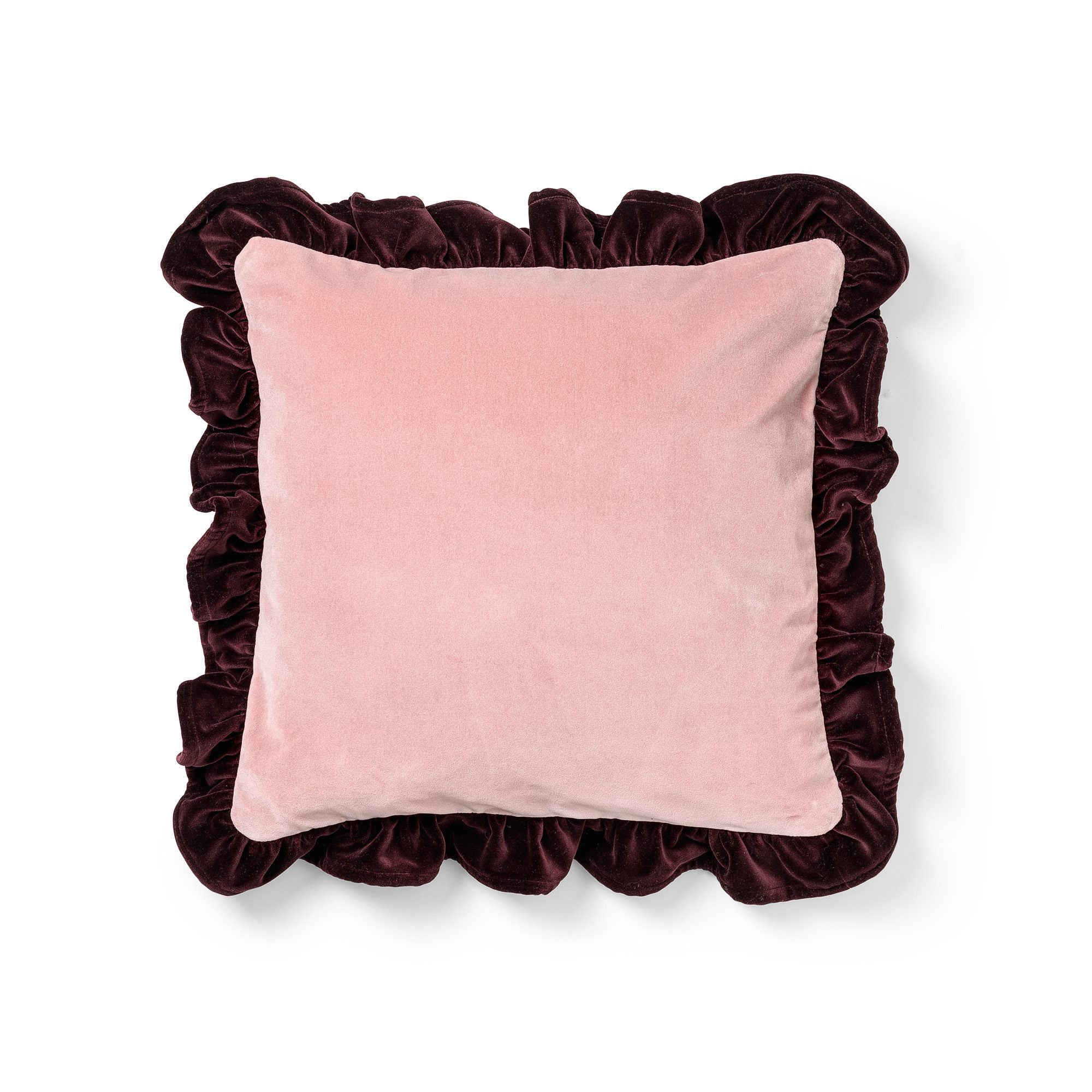 Kuddfodral Volang Ruby Red/Dusty Pink