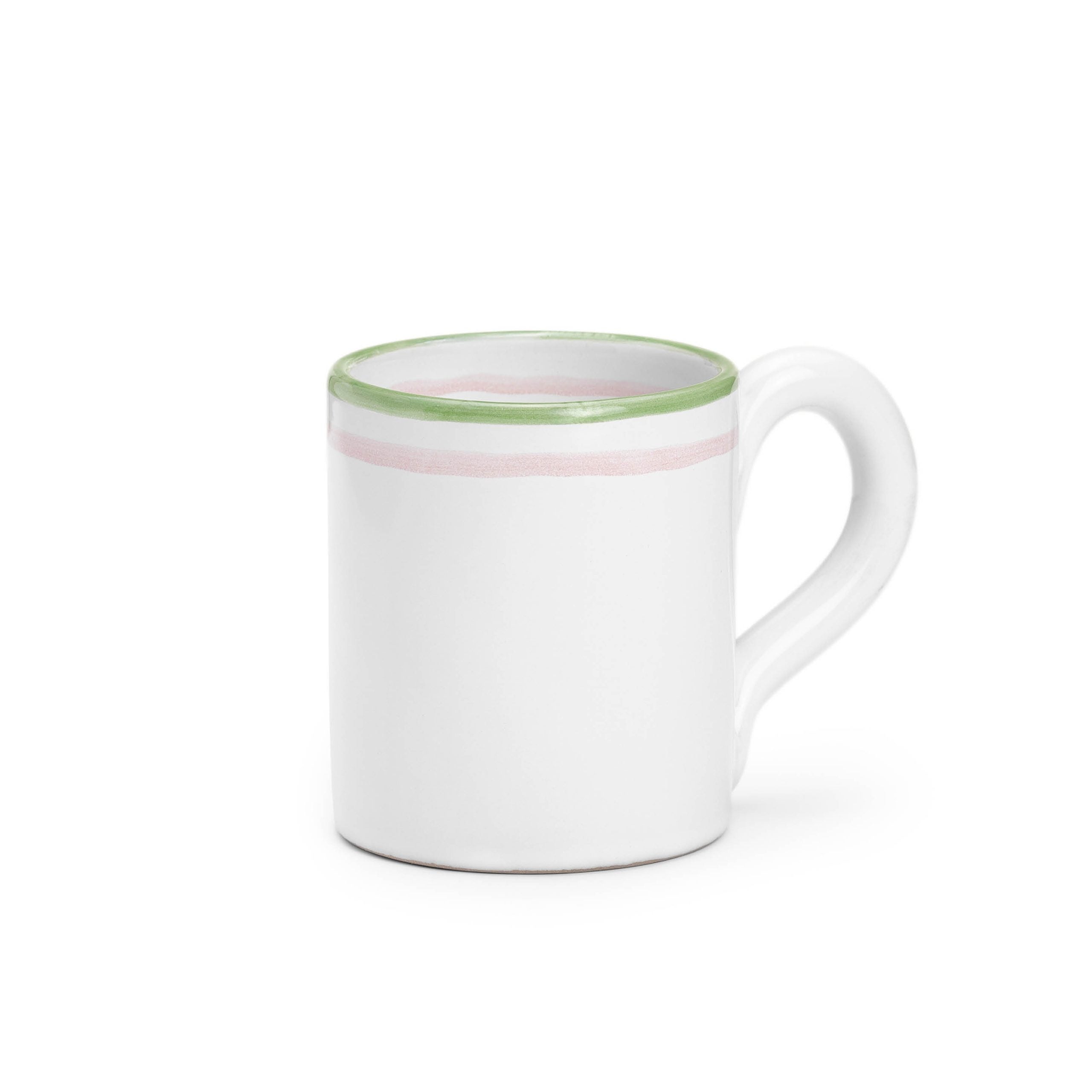 Gabriella Mugg Grön/Rosa. Färgglad och vacker kaffekopp i keramik, perfekt att avnjuta morgonkaffet eller kvällsteet i.