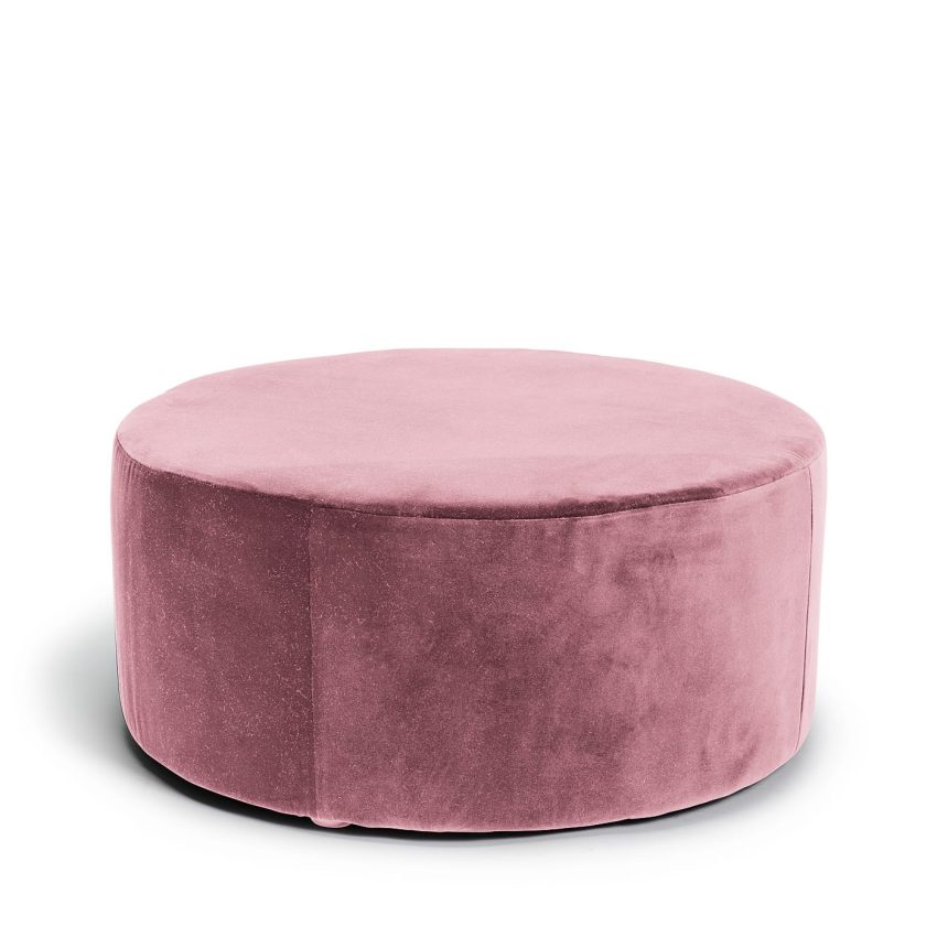 Blanca round footstool pouffe seat pouf velvet pouf in pink velvet Melimeli