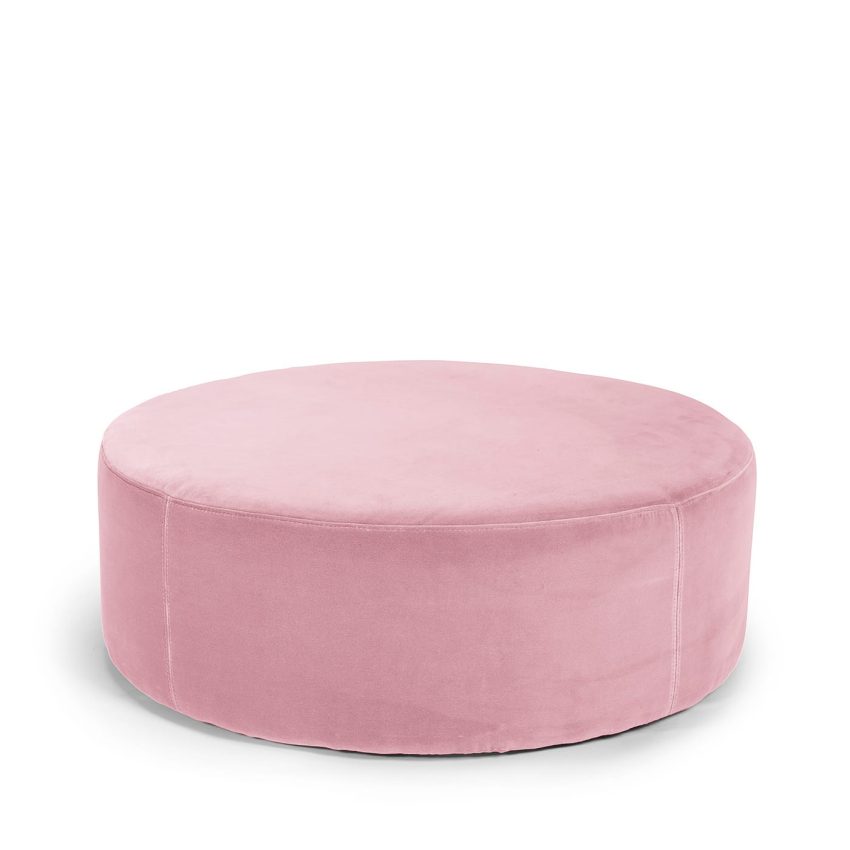 Blanca round footstool pouffe seat pouf velvet pouf in pink velvet Melimeli