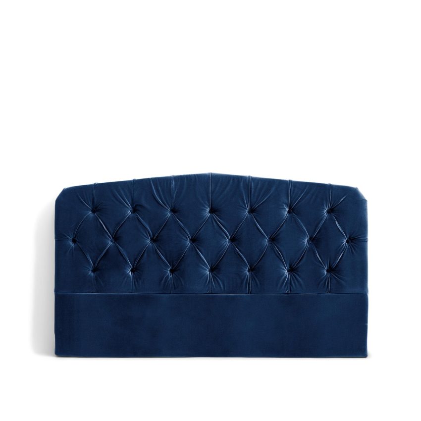 Darling headboard Deep Blue is an upholstered headboard in dark blue velvet from Melimeli