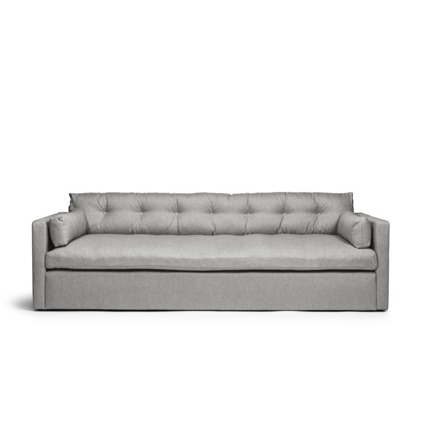 Dahlia Grande 3-seters sofa Medium Grey er en dyp og komfortabel sofa i grå lin fra Melimeli