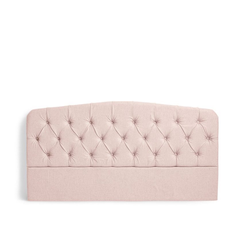Darling Sänggavel Blush är en stoppad sänggavel i rosa linne från Melimeli