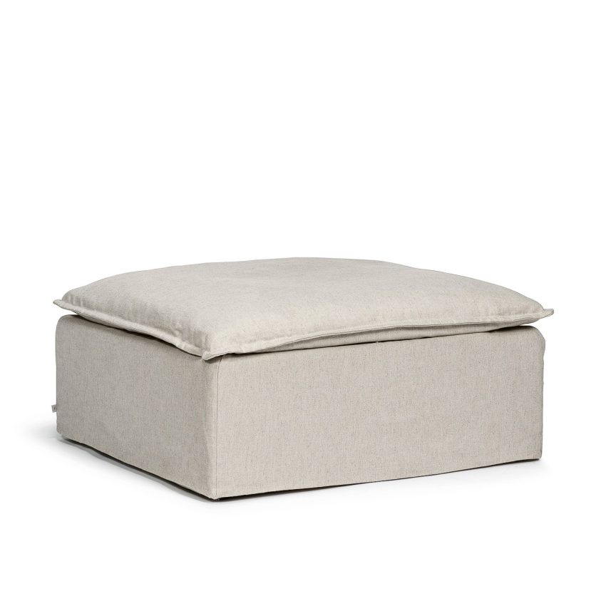 Seat cushion in beige linen Luca Melimeli removable upholstery