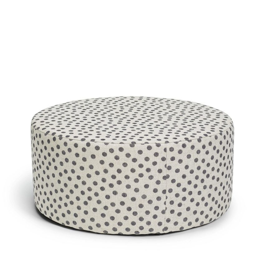 Blanca round footstool puff seatpuff polka dot dots linen Melimeli