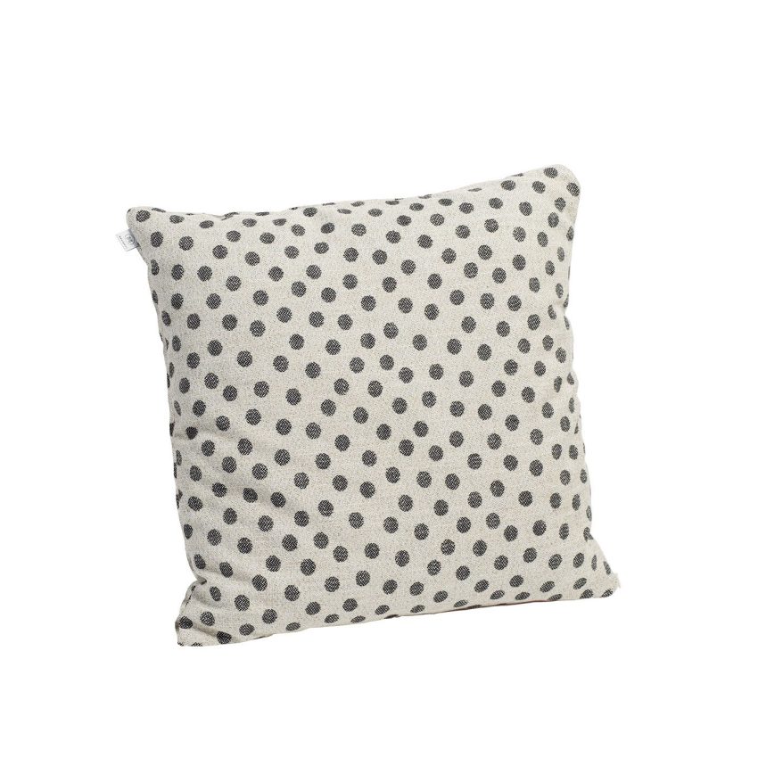Pillowcase Dotted 50x50 cm. Beige linen cushion cover with black dots from Melimeli