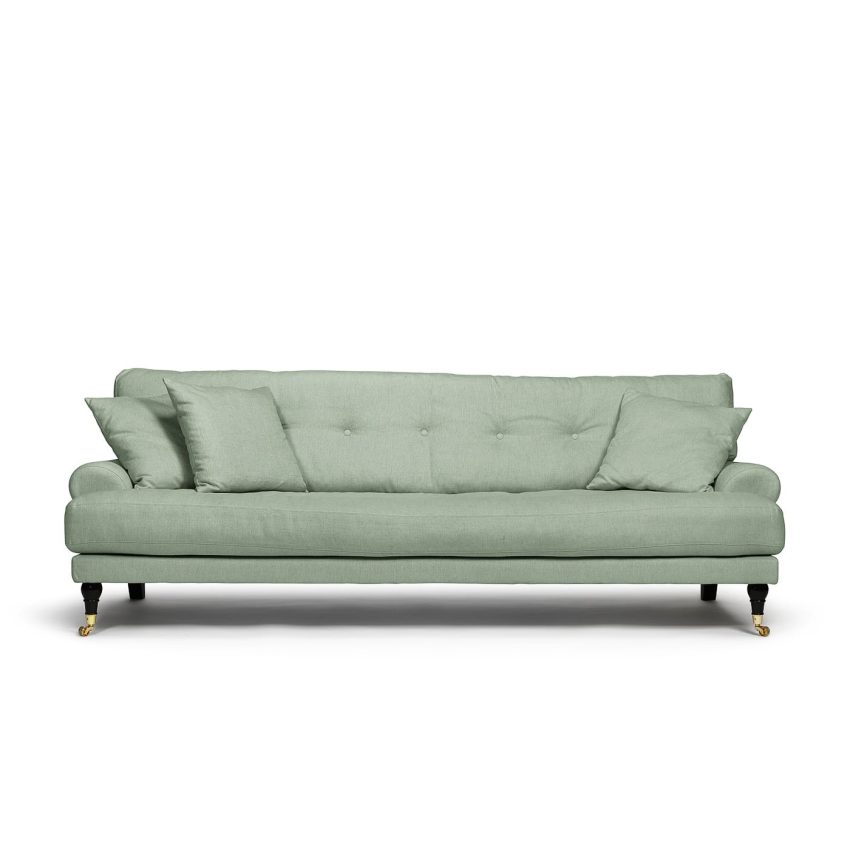 Howardsoffa in green linen 3-seater sofa Melimeli