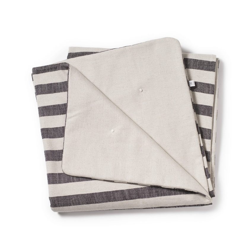 Nora Bedspread Striped is a quilted bedspread with black stripes from MELIMELI