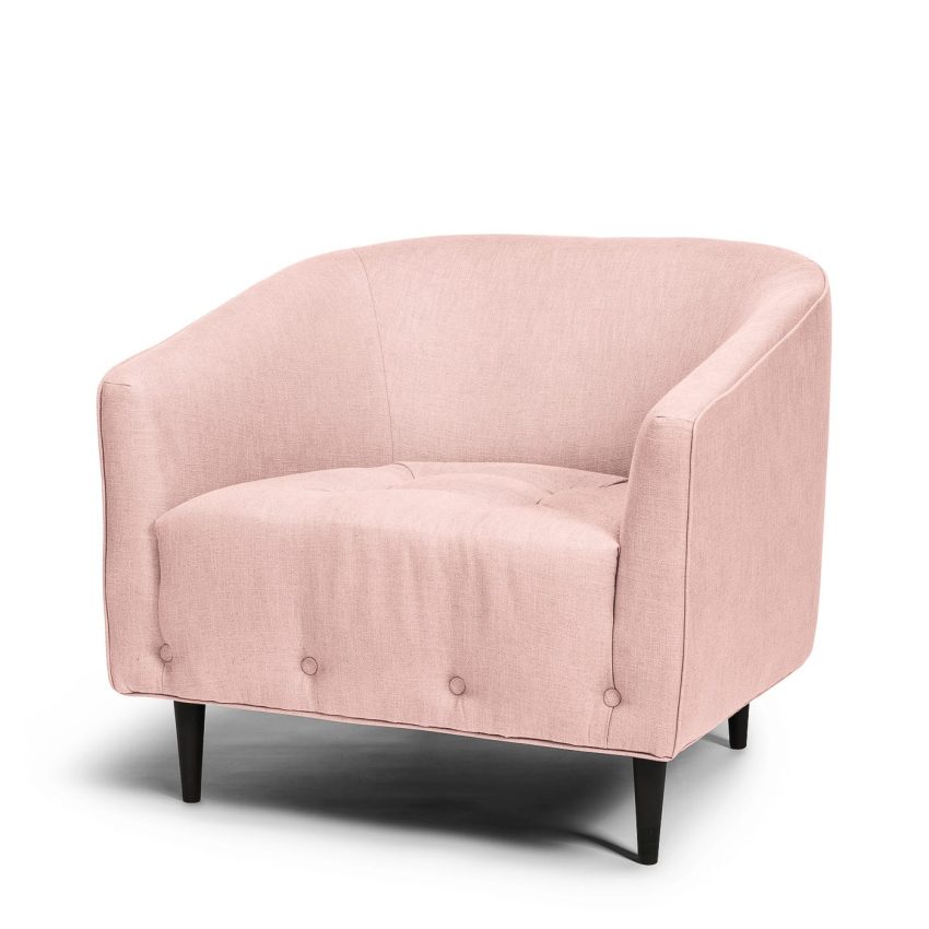 Carla armchair in pink linen Melimeli