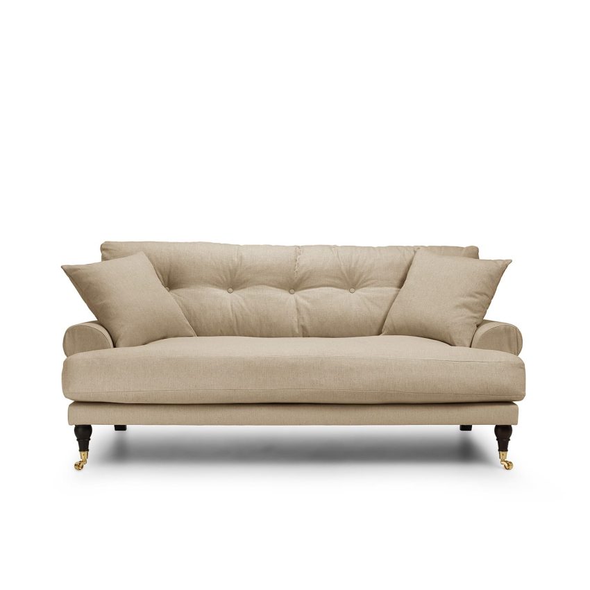 Blanca 2-Seater Sofa Khaki is a Howard sofa in beige linen