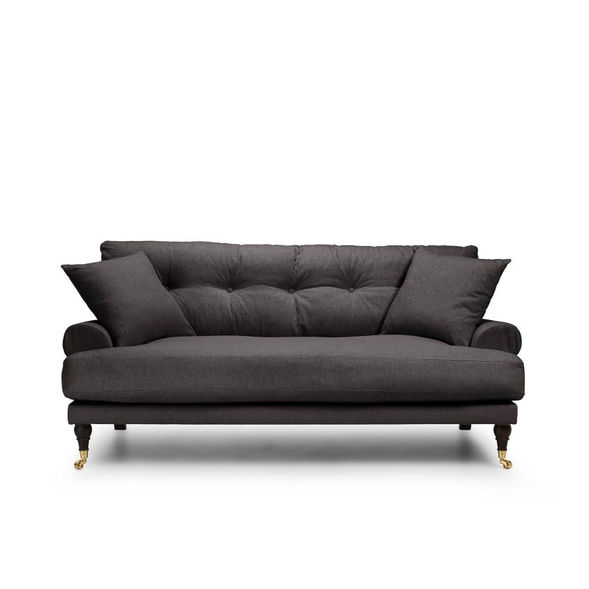 Blanca 2-Sitssoffa Dark Grey är en Howard-soffa i mörkgrå linne