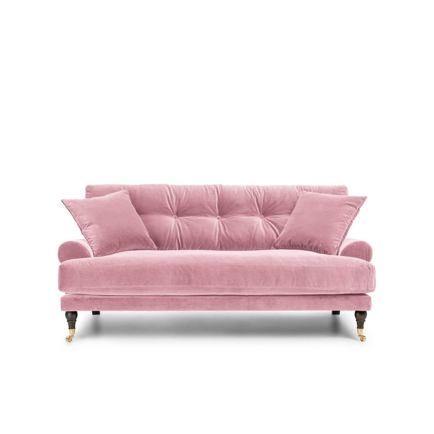 Blanca 2-seters sofa Dusty Pink er en Howard sofa i rosa fløyel fra Melimeli