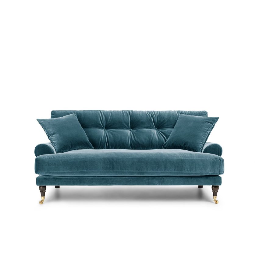 Blanca 2-Seat Sofa Petrol is a Howard sofa in blue-green velvet from Melimeli