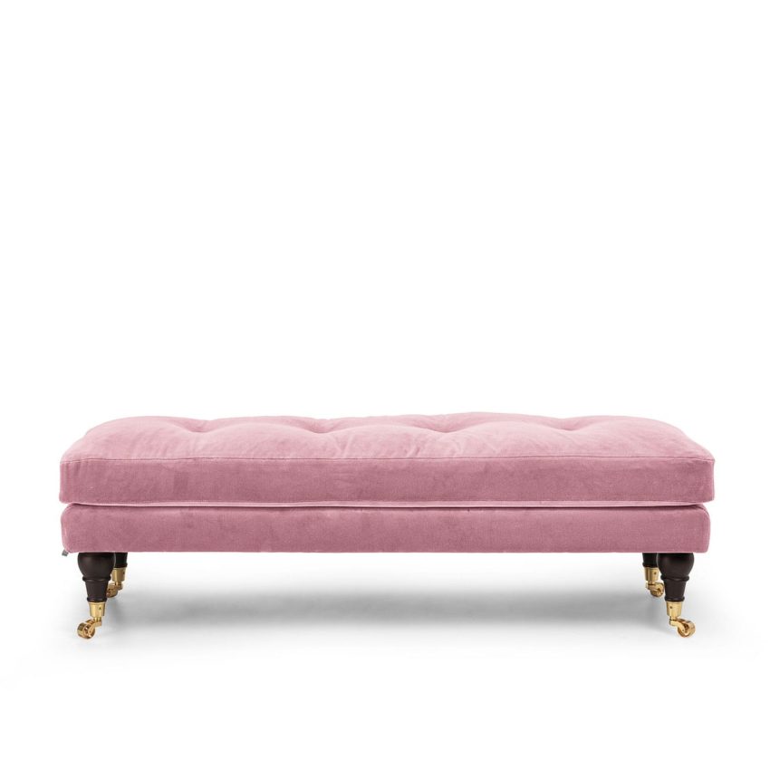 Ester Bench daybed bed bench pink velvet brass wheels Melimeli