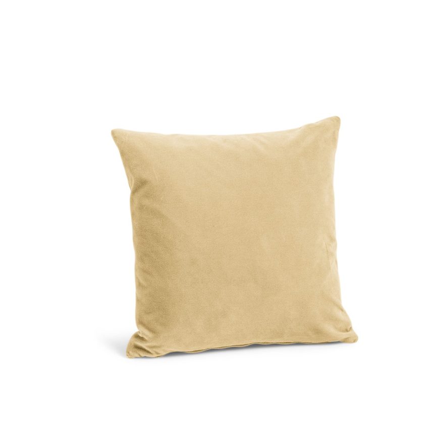 Pillowcase Cream 50x50 cm. Light yellow velvet cushion cover from Melimeli
