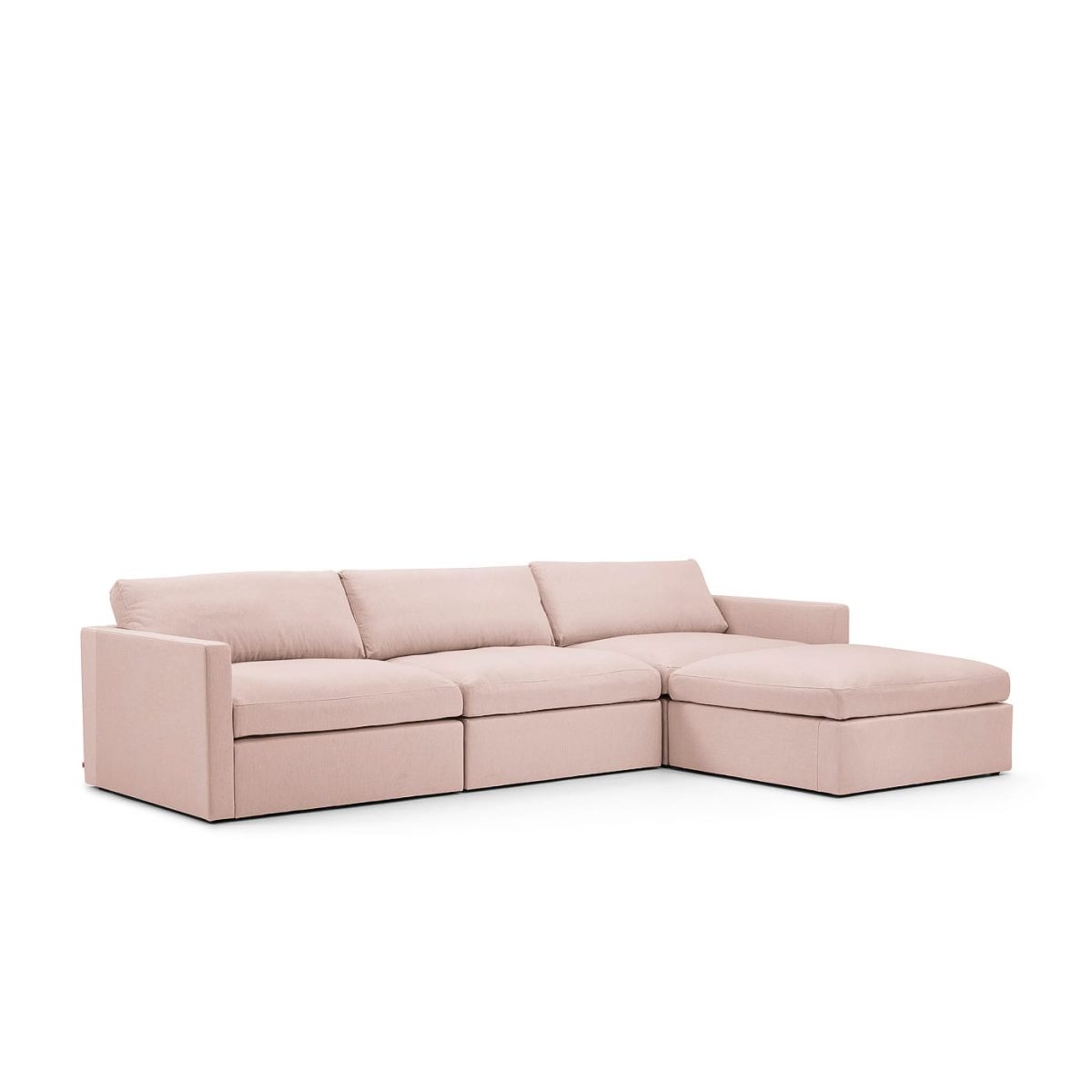Lucie Grande 3-seater sofa (with footstool) Blush