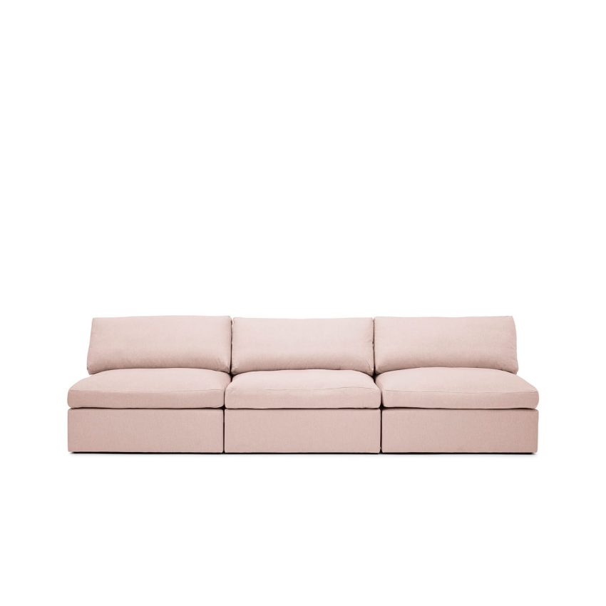 Lucie Grande 3-Seat Sofa (without armrest) Blush is a modular sofa in beige linen from Melimeli