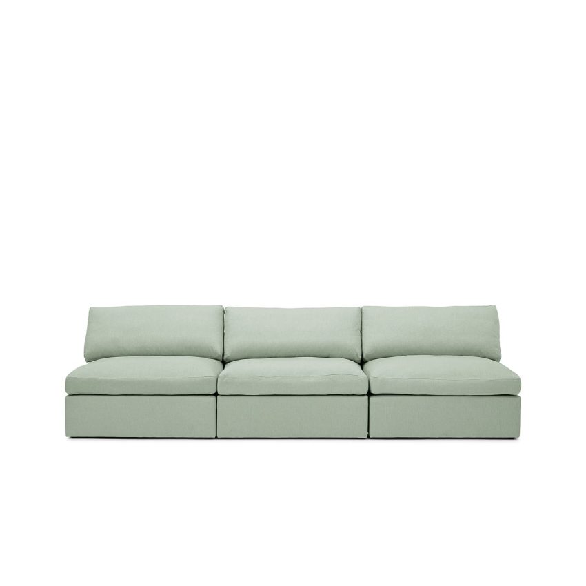 Lucie Grande 3-Seat Sofa (without armrest) Pistage is a modular sofa in green linen from Melimeli