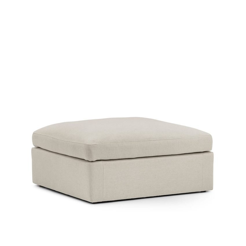 Lucie footstool off white seatpuff puff linen light grey beige MELIMELI