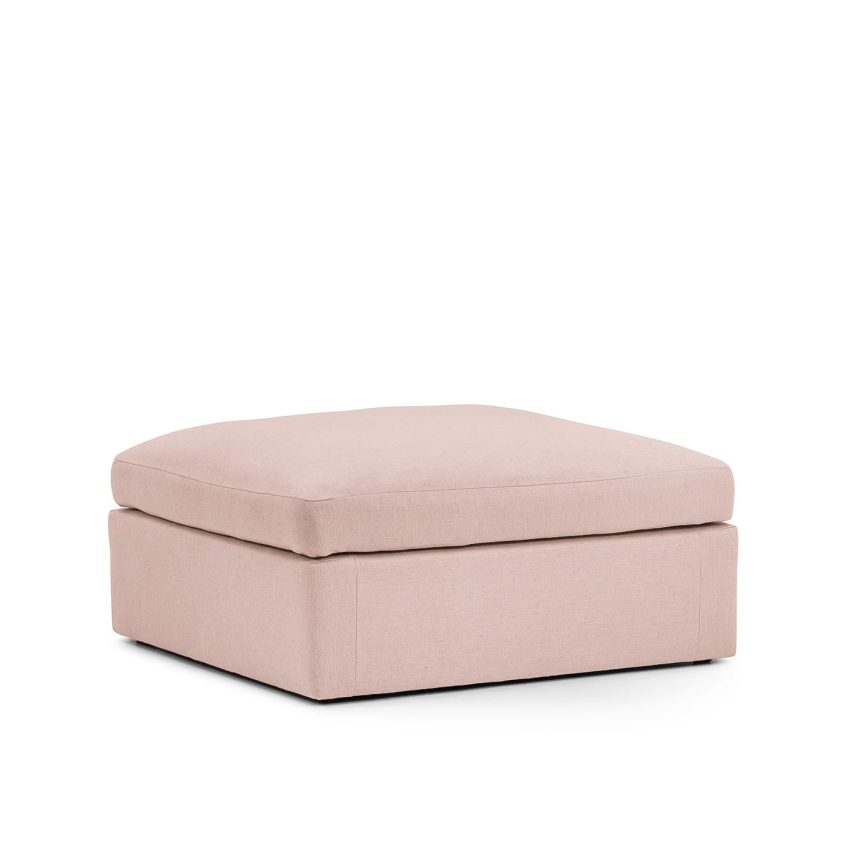 Lucie footstool blush seat puff linen pink MELIMELI