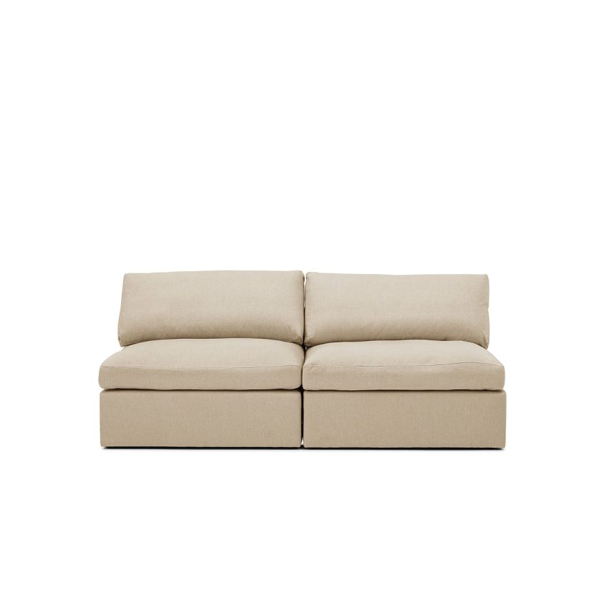 Lucie Grande 3-Seat Sofa (without armrest) Khaki is a modular sofa in beige linen from Melimeli