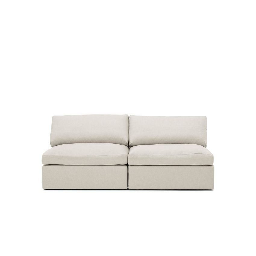 Lucie Grande 2-Seat Sofa (without armrest) Off White is a modular sofa in light grey linen from Melimeli