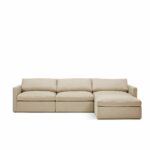 Lucie Grande 3-seater sofa (with footstool) Khaki