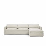 Lucie Grande 3-seater sofa (with footstool) Off White