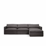 Lucie Grande 3-seater sofa (with footstool) Dark Grey