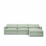 Lucie Grande 3-seater sofa (with footstool) Pistachio
