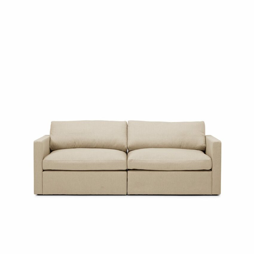Lucie Grande 2-seters sofa Khaki er en modulsofa i beige lin fra Melimeli