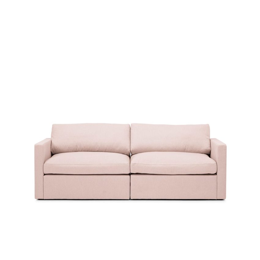 Lucie Grande 2-Seat Sofa Blush is a modular sofa in pink linen from Melimeli