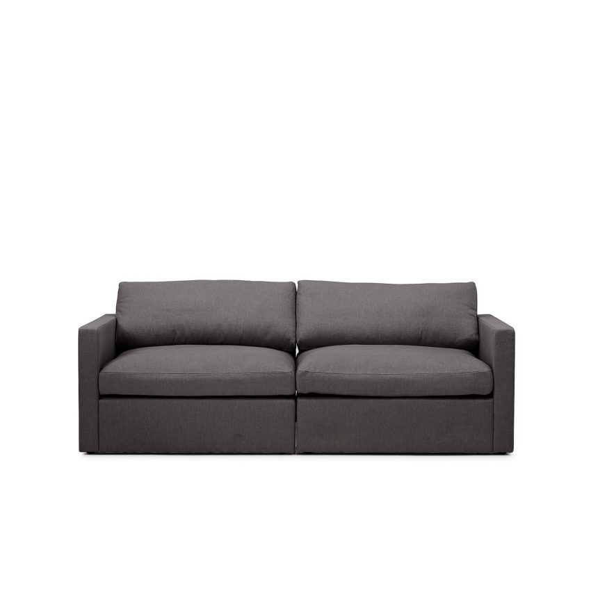 Lucie Grande 2-Seat Sofa Dark Grey is a modular sofa in dark grey linen from Melimeli