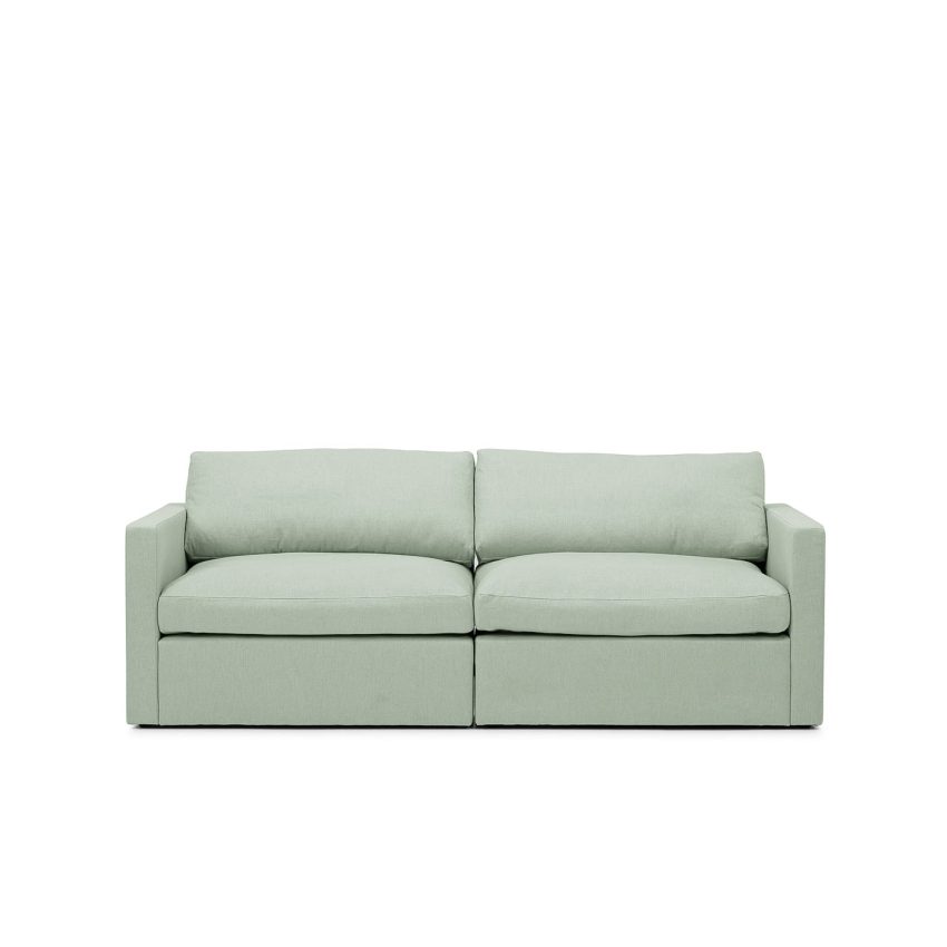 Lucie Grande 2-seters sofa Pistage er en modulsofa i grønt lin fra Melimeli