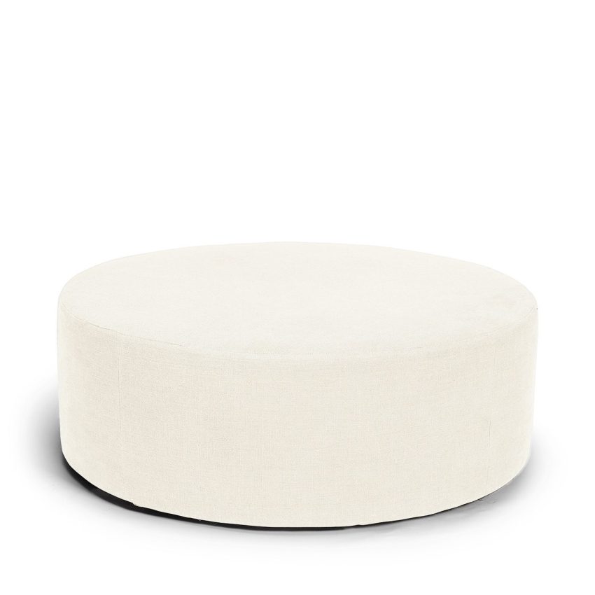 Blanca footstool seat pouf white linen Melimeli