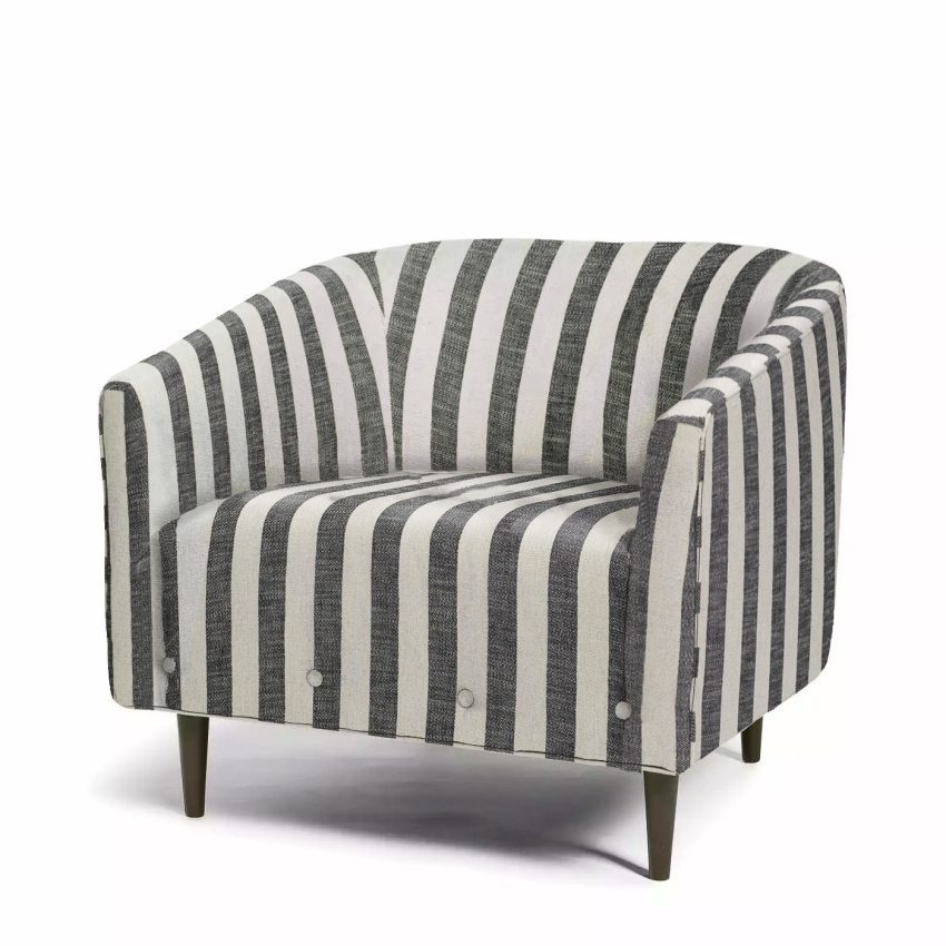 Carla armchair striped linen from Melimeli