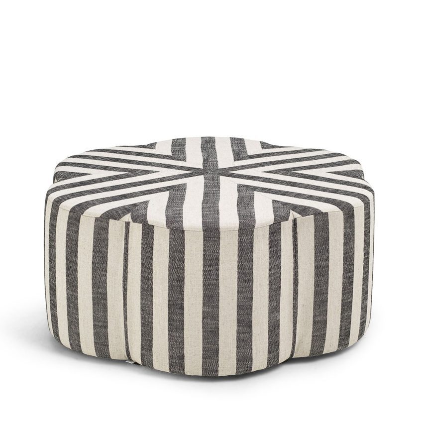Striped seat cushion in black and white from Melimeli