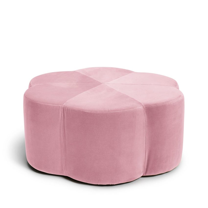 Seat cushion in light pink velvet from Melimeli