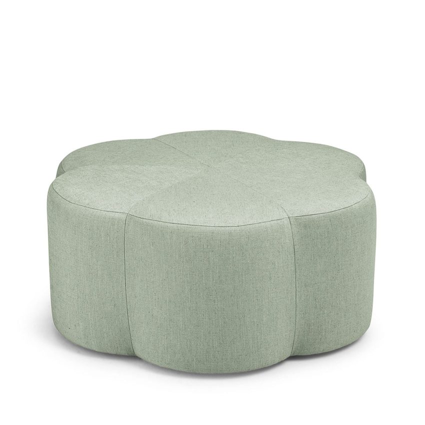 Green seat cushion in linen fabric Melimeli