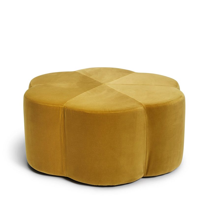 Seat cushion in dark yellow velvet from Melimeli