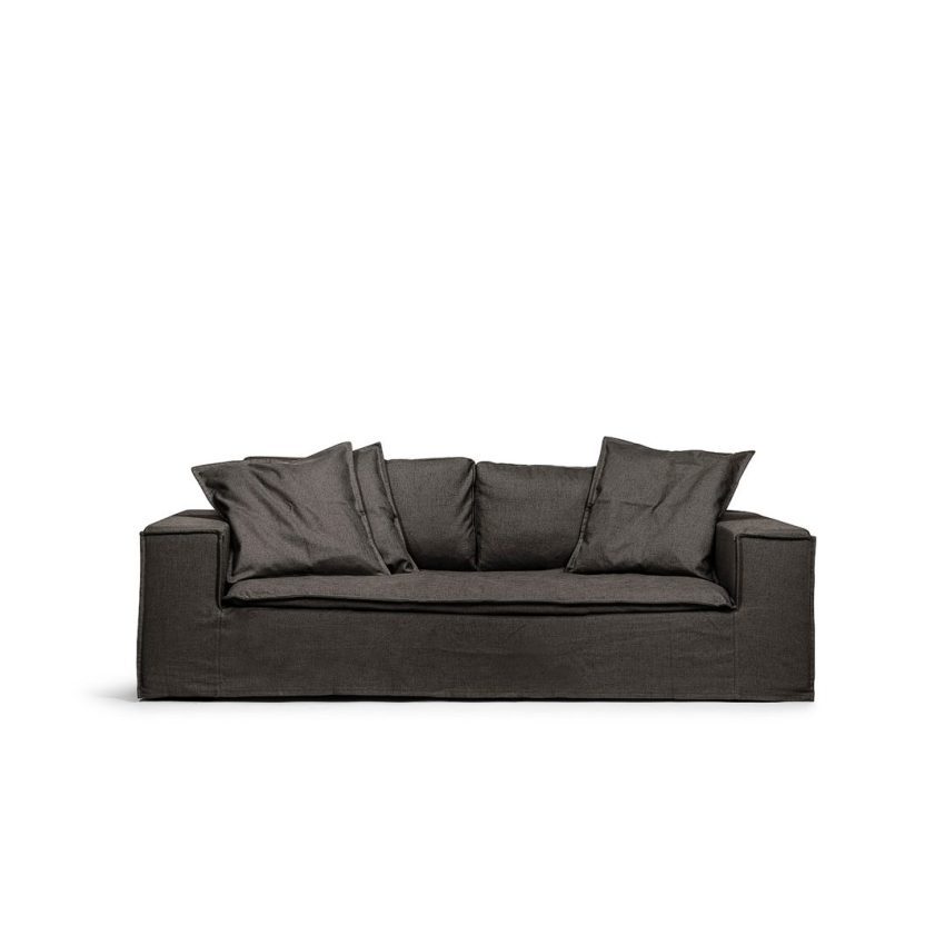 Luca 2-Seater Dark Grey is a dark grey linen sofa from Melimeli