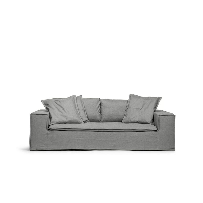 Luca 2-Seater Medium Grey is a grey linen sofa from Melimeli