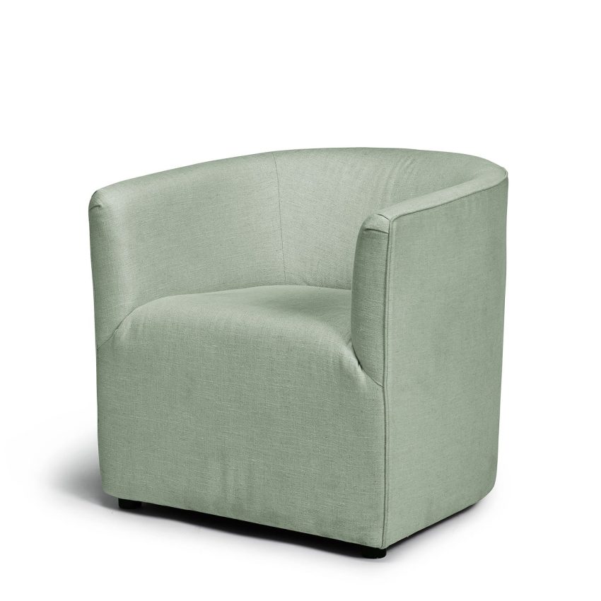 Vivi green linen armchair from Melimeli