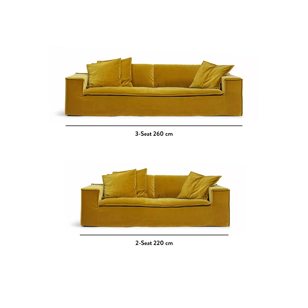 Luca Grande Gul 2-seters sofa
