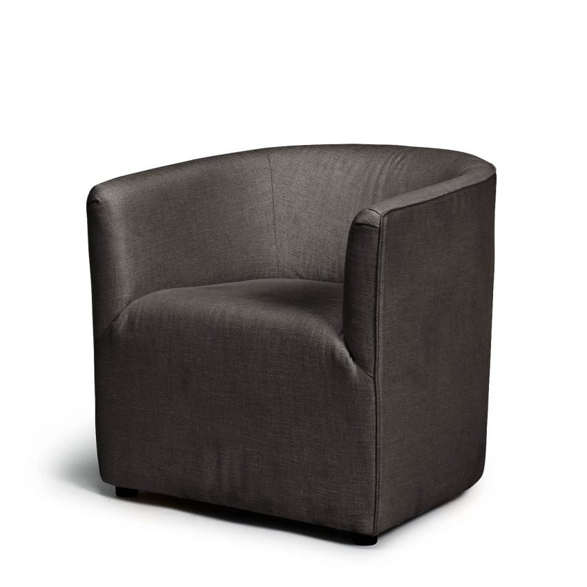 Small armchair in dark grey linen from Melimeli