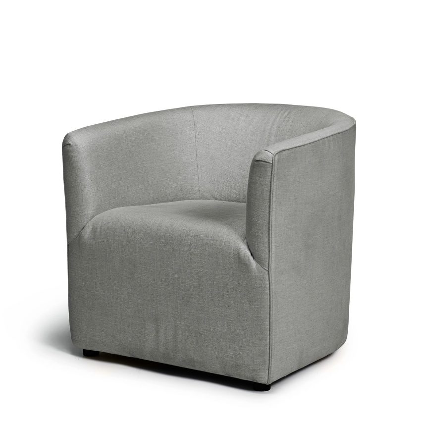 Small armchair in grey linen from Melimeli