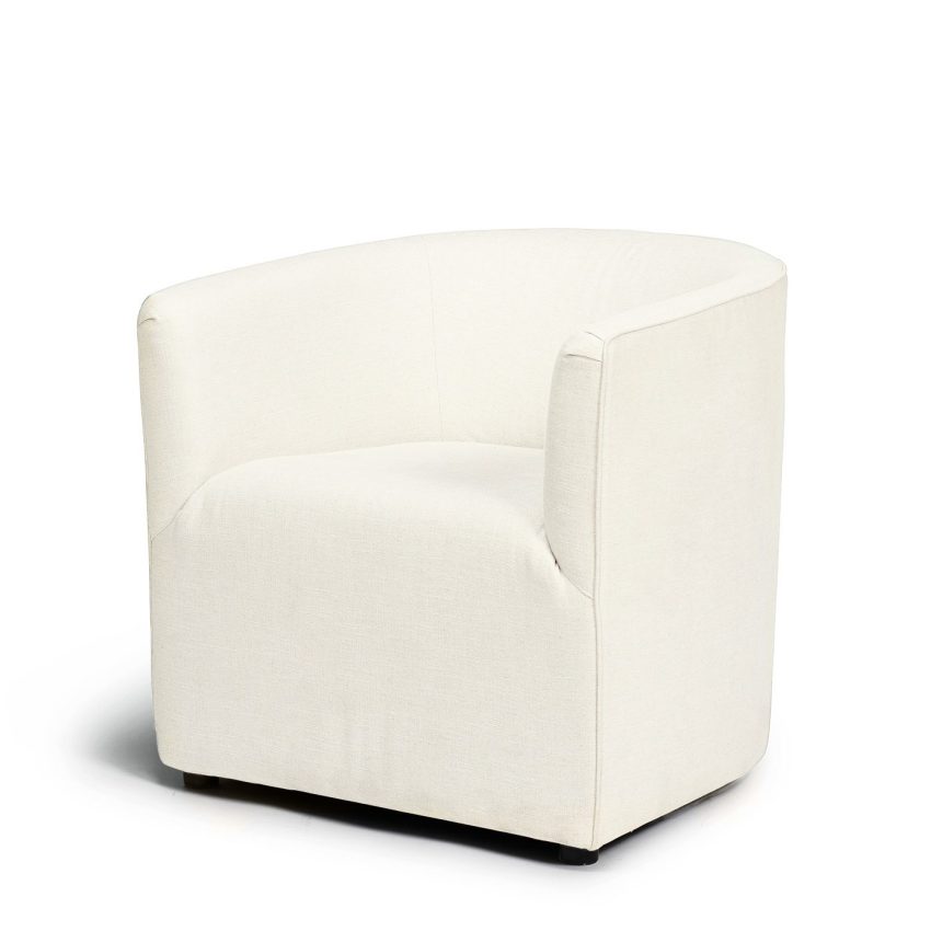 Vivi white linen armchair from Melimeli