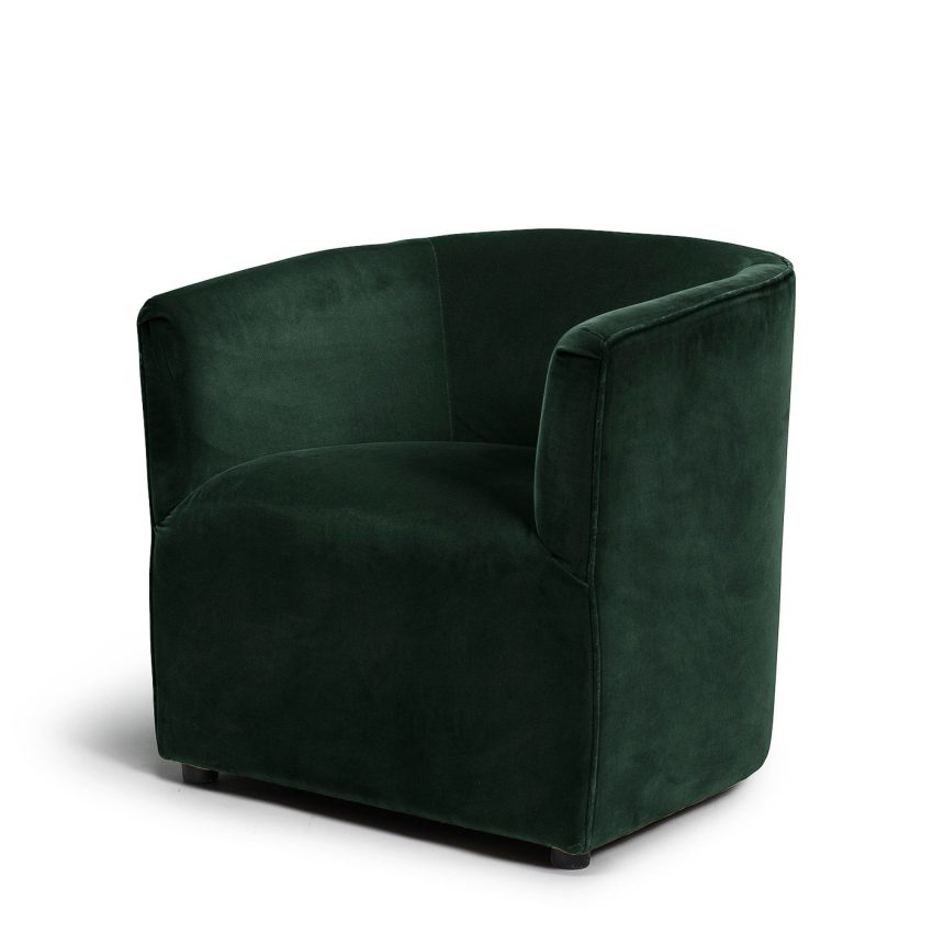 Vivi Armchair in green velvet from Melimeli