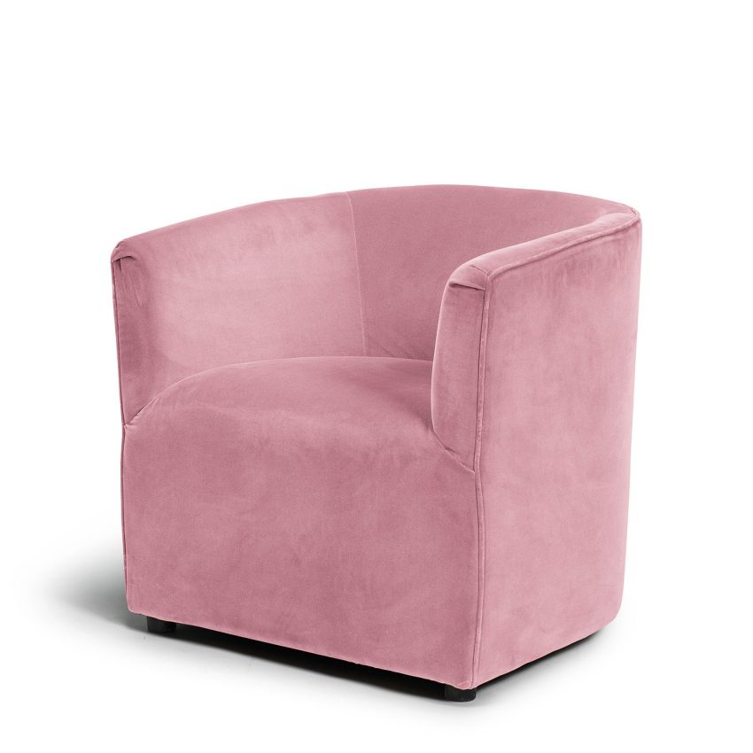 Vivi Armchair in pink velvet from Melimeli