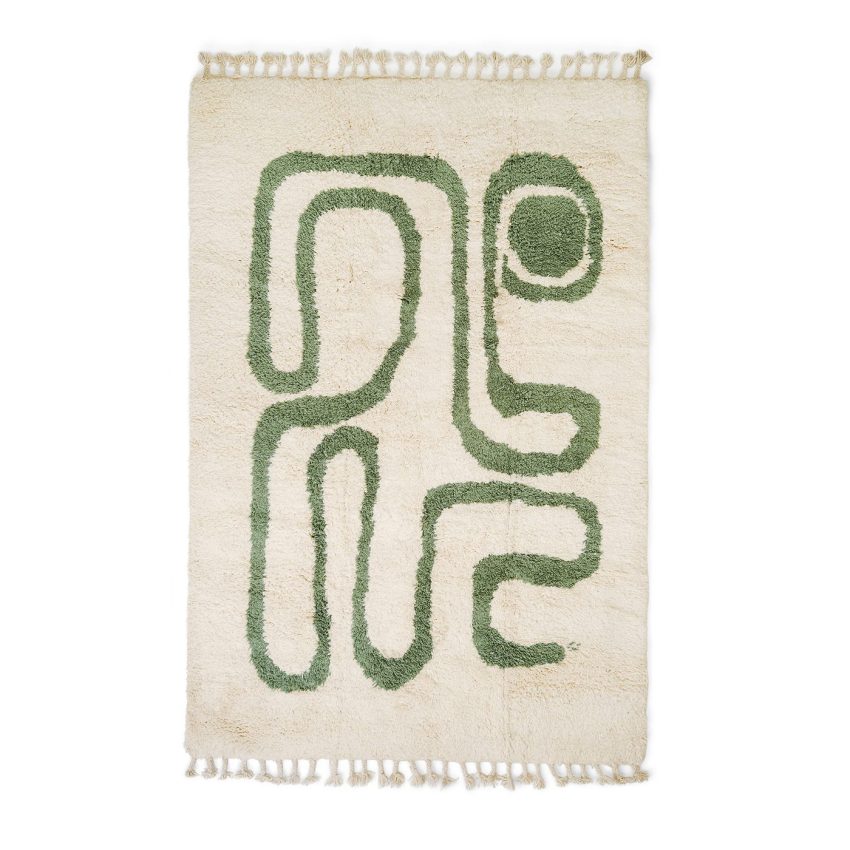 Moroccan wool carpet Idea green from MEMLIMELI